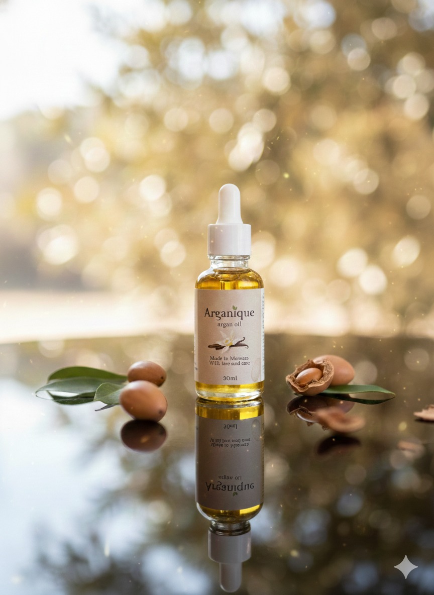 Huile d'argan Arganique 30ml avec noix d'argan